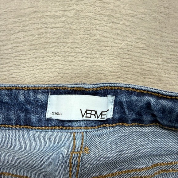 VERVE Los Angeles Jeans Women's 27 Raw Hem Straight Ankle Distressed Blue Denim - Picture 6 of 15
